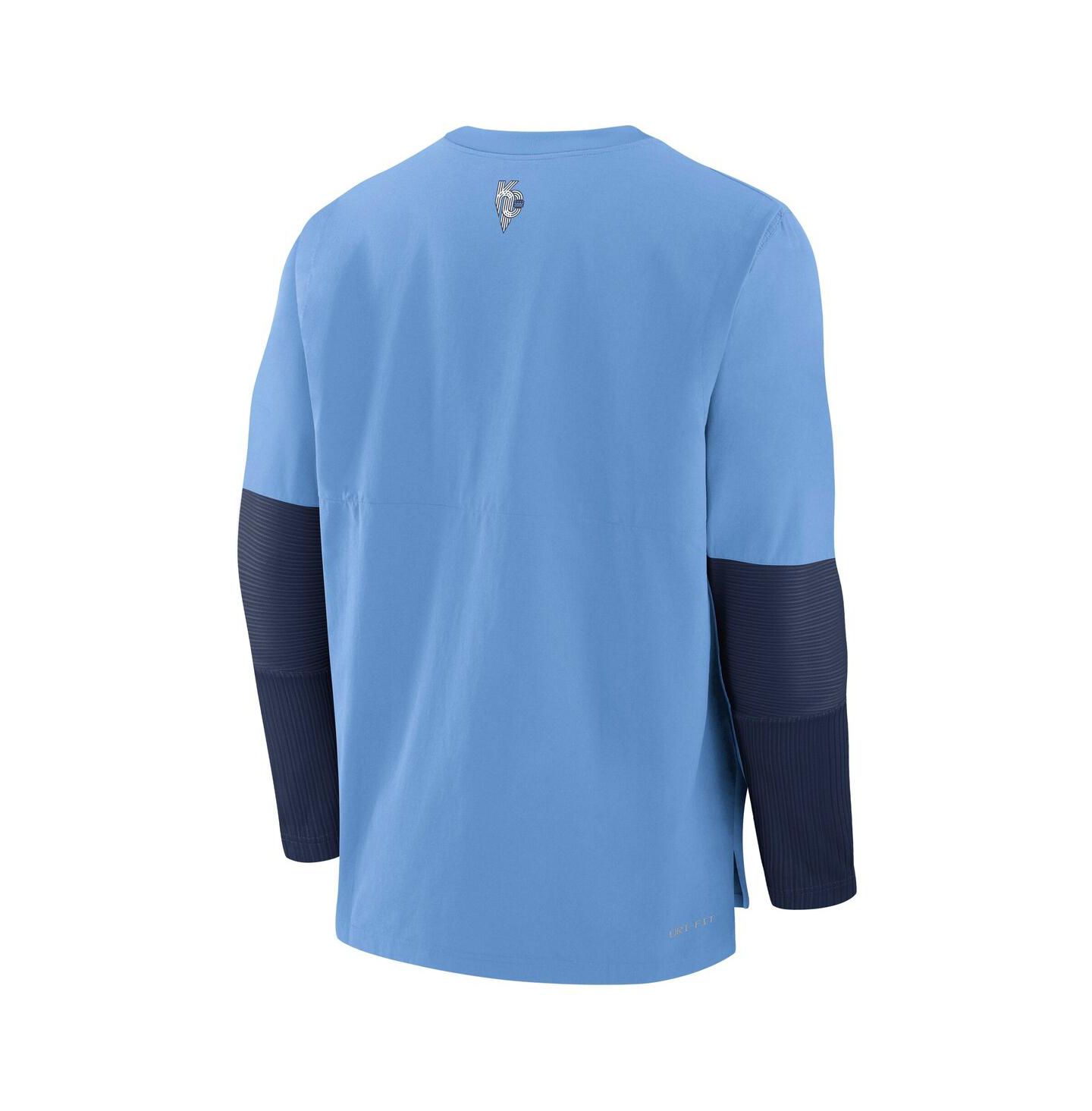 Мужская футболка Nike Light Blue Kansas City Royals Authentic Collection City Connect Lightweight Player Tri-Blend Performance Long Sleeve — фото 3