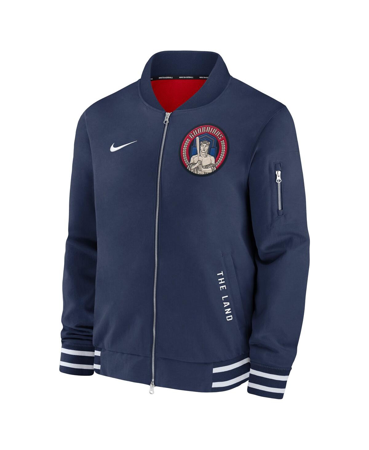 Nike Cleveland Guardians Authentic Collection City Connect  Men's Mlb Full-zip Bomber Jacket In Blue
