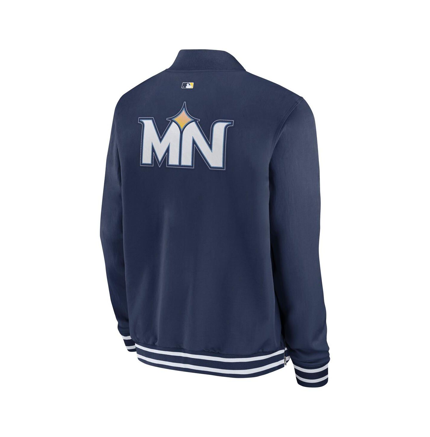 Мужская куртка Nike Navy Minnesota Twins Authentic Collection City Connect Full-Zip Bomber — фото 3