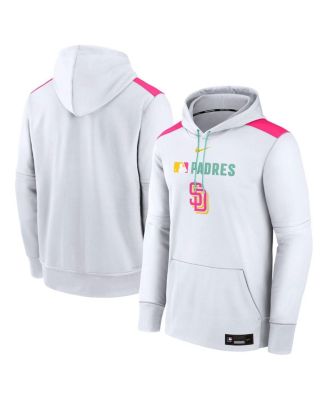 Nike - Men's White San Diego Padres Authentic Collection City Connect Therma Pullover Hoodie
