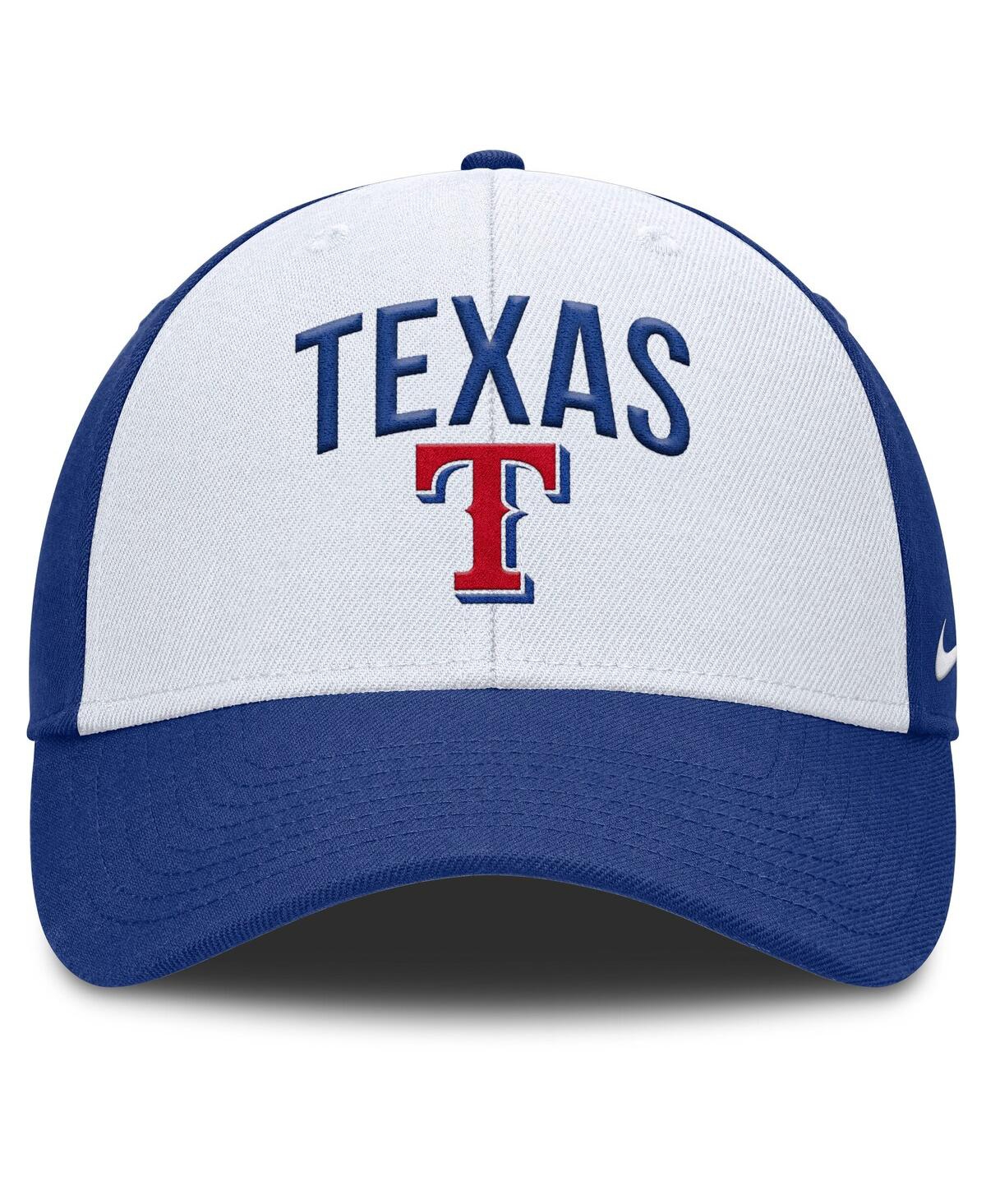 Nike Men's White/royal Texas Rangers Club Performance Adjustable Hat