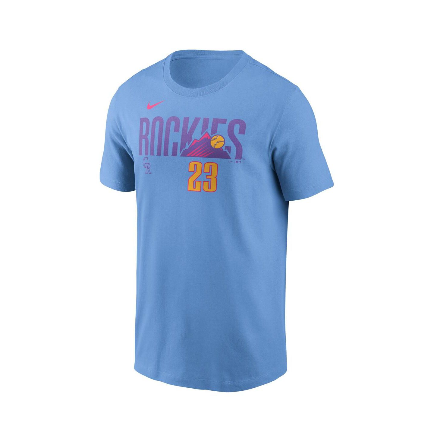 Мужская футболка Nike Kris Bryant Light Blue Colorado Rockies 2025 City Connect Fuse Name & Number — фото 3