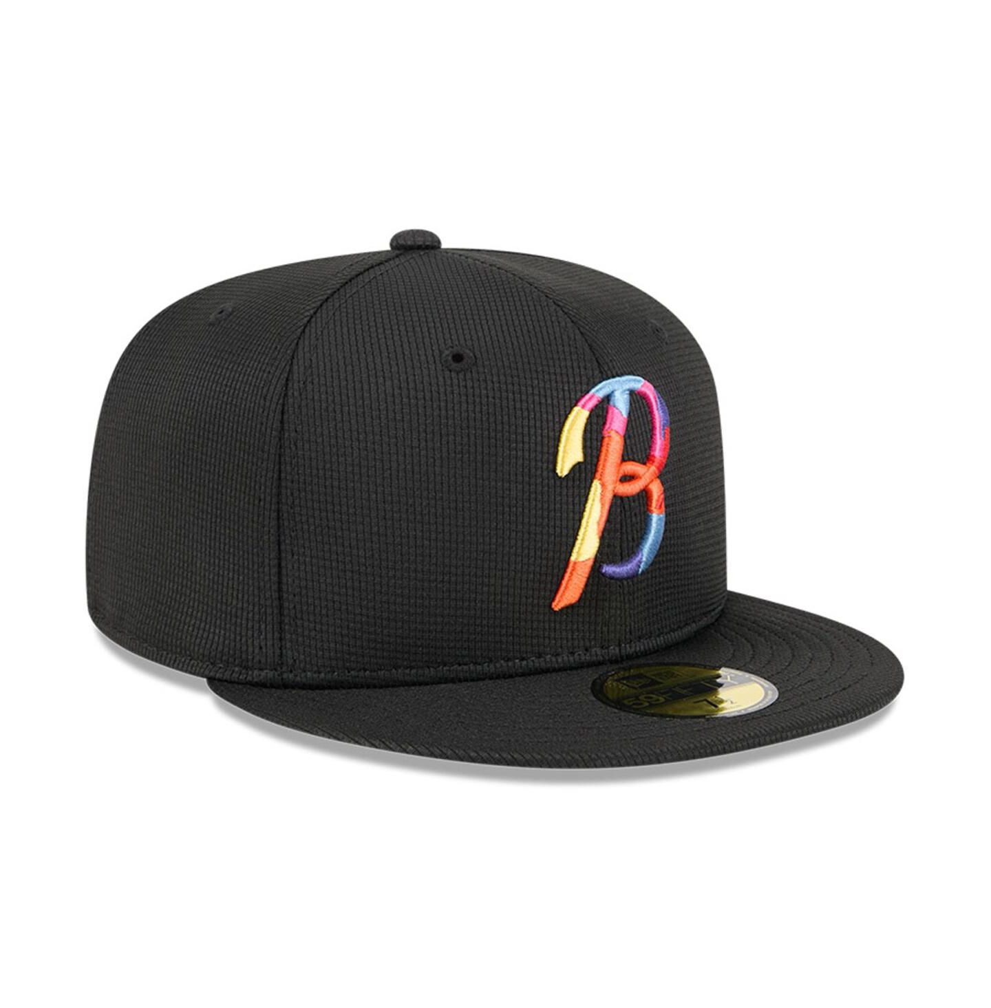 Мужская кепка New Era Black Baltimore Orioles City Connect Batting Practice 59FIFTY Fitted Hat — фото 3
