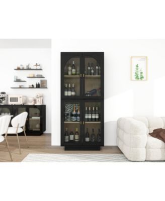 Storage Cabinet with Acrylic Door for Living Room, Dining Room, Study