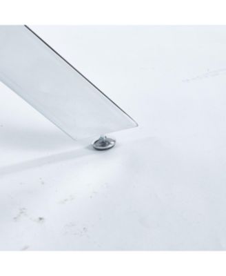 Modern Cross Metal Legs Glass Dining Table