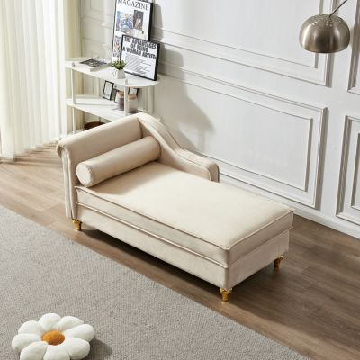 Streamdale Modern Upholstery Chaise Lounge Chair With Storage Velvet