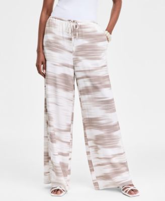 Women's Printed Wide-Leg Pants, Exclusively at Macy's