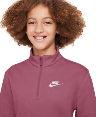 Sportswear Big Girls Club Fleece 1/2-Zip Long-Sleeve Top
