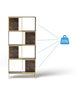 Rustic 4-Tier Industrial Bookcase