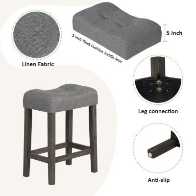 4-Piece faux wood Outlet and Padded Stools for Living and Dining Rooms Bar Table Set