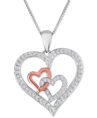 macy's double heart necklace