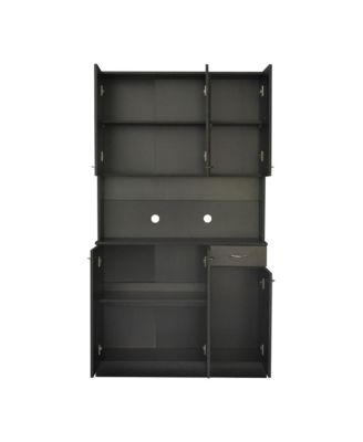  Tall Wardrobe & Kitchen Cabinet (6-Doors, 1-Shelf, 1-Drawer
