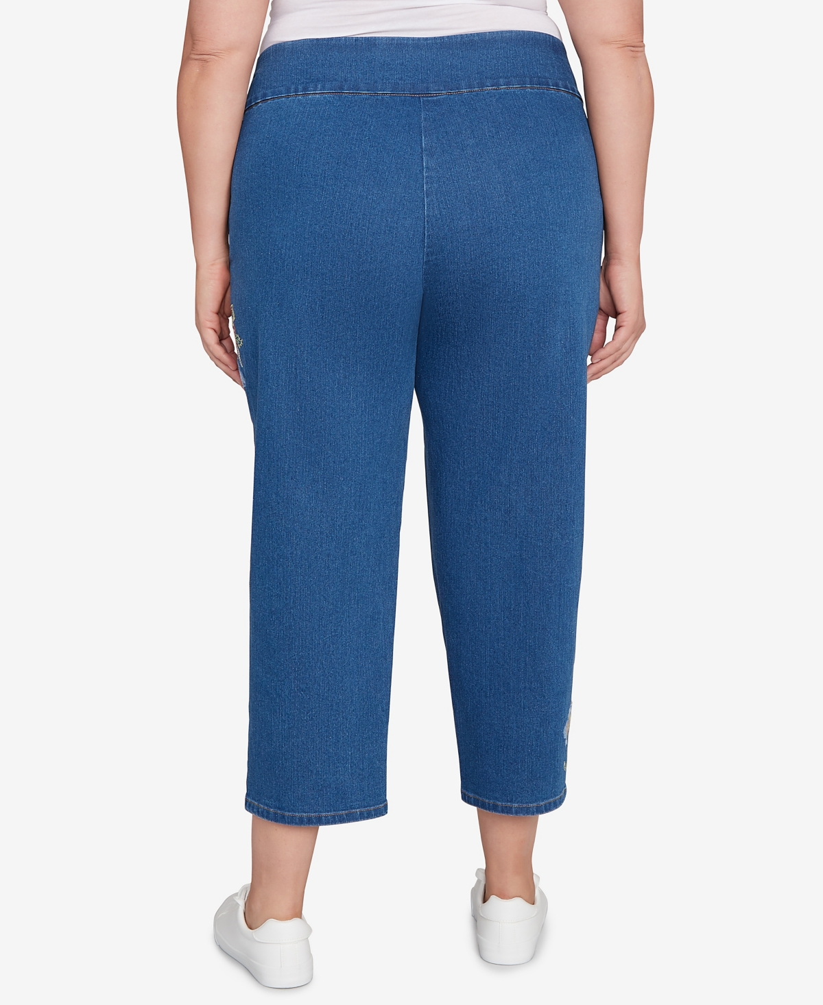Alfred Dunner Plus Size Embroidered Denim Jeans In Blue