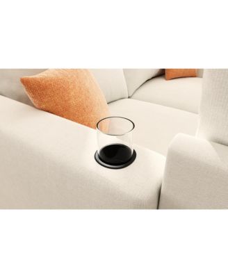 Elegant Sectional Sofa with Storage and Adjustable Ottomans