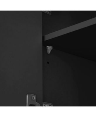  Freestanding 63" W Buffet with Hutch, Coffee Bar Storage Cabinet, Blue