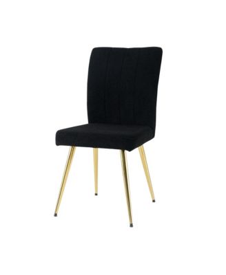 Teddy Wool Dining Chairs with Goldplated Legs (Set of 4)