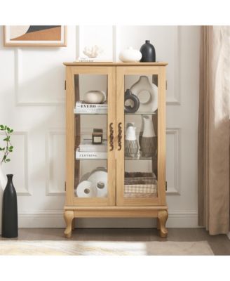 Streamdale Elegant Curio Cabinet with Mirrored Back and Adjustable Shelves