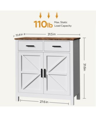  Farmhouse Buffet Cabinet with Drawers and Doors