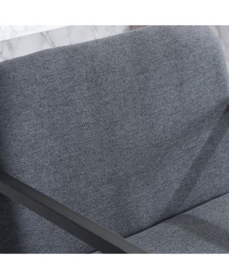 Modern Counter Height Upholstered Bar Stool with Armrests & Metal Frame - Set of 2