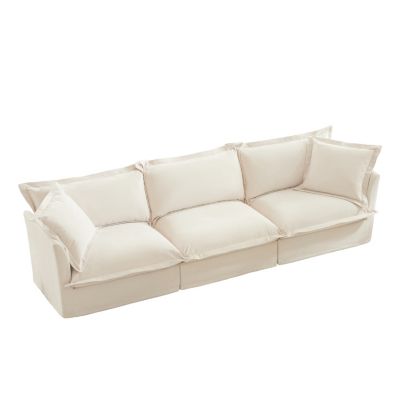 Modern 3-Seater Sofa with Supple Arms and Plush Pillows