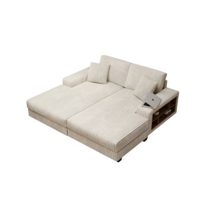Corduroy Oversized Convertible Lounge Sleeper Sofa