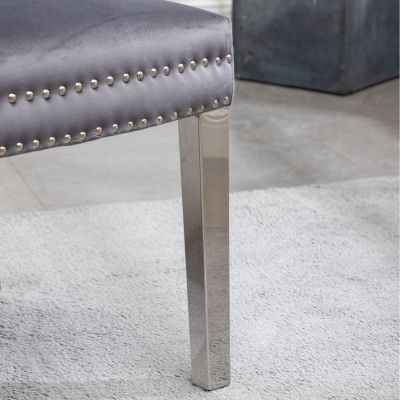 Streamdale  Furniture  Contemporary Tufted Velvet Chair with Nailhead Trim, Set of 2