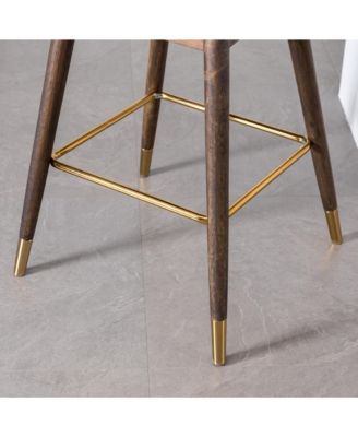 Fabric Upholstered Counter Height Wingback Stools, Set of 2, Blue