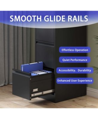 3-Drawer Metal Vertical File Cabinet with Lock