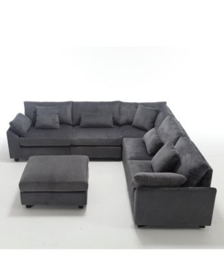 Oversized Modular Sectional Sofa Corduroy Comfort for the Living Room