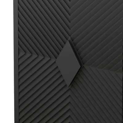 31.5" Black Wooden Storage Cabinet with Metal Legs