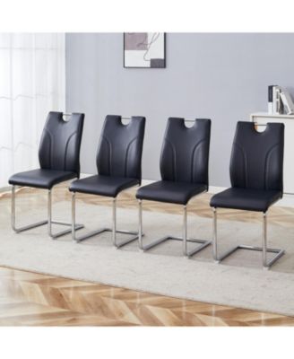 Black PU Dining Chairs (Set of 4)
