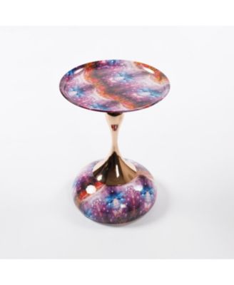 Streamdale Mermaid Tail Coffee Table, Metal Pedestal Table, Accent Table for Small Spaces