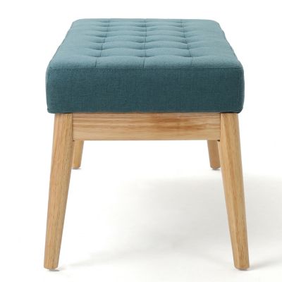 Mid-Century Modern Upholstered Bench with Button-Tufting