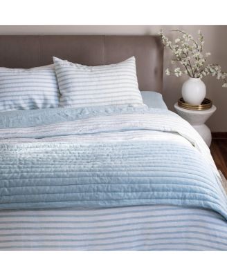 French Linen Channel Stitch Quilt & Sham Set - Full/Queen