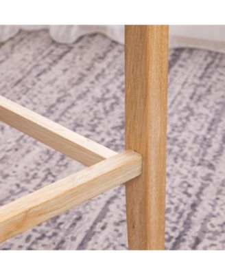 Siena Counter Height Button Tufted Back Solid Wood Stools, Set of 2, Gray