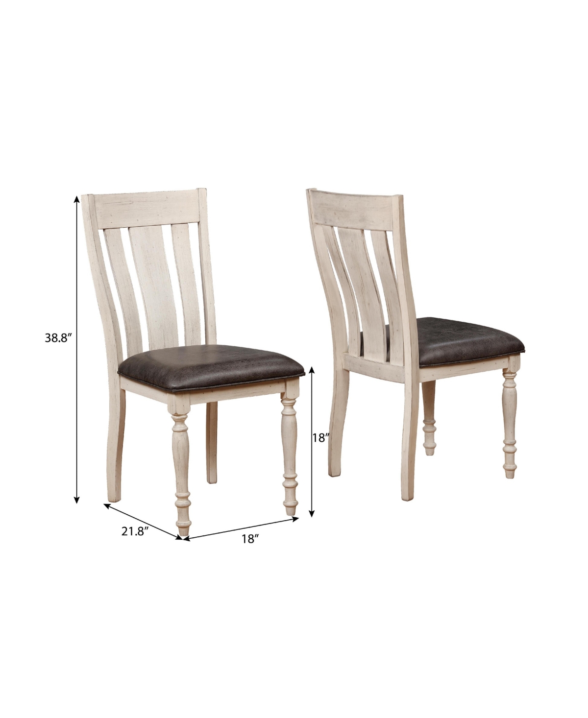 Streamdale Furniture Weathered Oak Turned Leg Dining Chair Set of 2