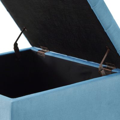 solid wood frame Tufted Ottoman with Legs