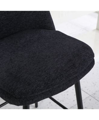 Upholstered Counter Bar Stools with Swivel and Back (Set of 2