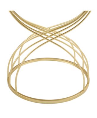 Modern Side Table Golden Metal Frame+ Mirror Top