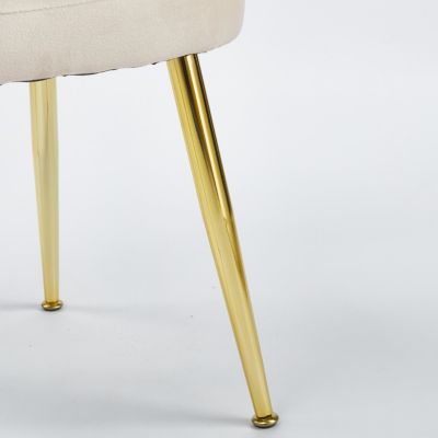 Modern Velvet Dining Chair Set (2) with Golden Legs