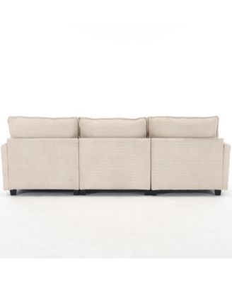 Modular Velvet U-Shaped Sofa with Ottoman & Pillows