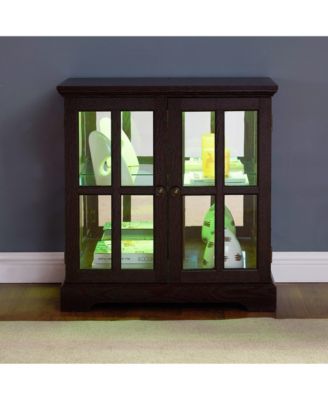 Streamdale LED Display Cabinet with Adjustable Shelves, Lattice Doors