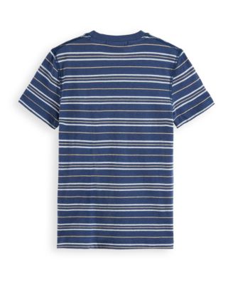 Little and Big Boys Yarn Dyed Linen Blend Striped T-Shirt