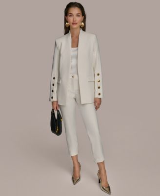 Women's Button Sleeve Blazer, Regular & Petite