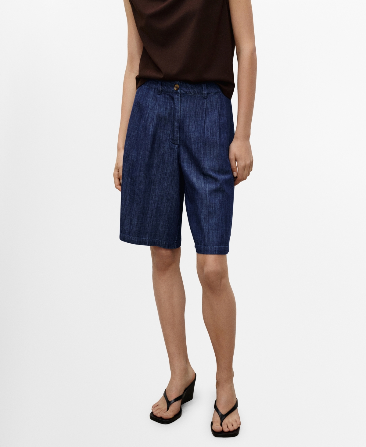 Women's Rinse-Wash Denim Bermuda Shorts - Open Blue