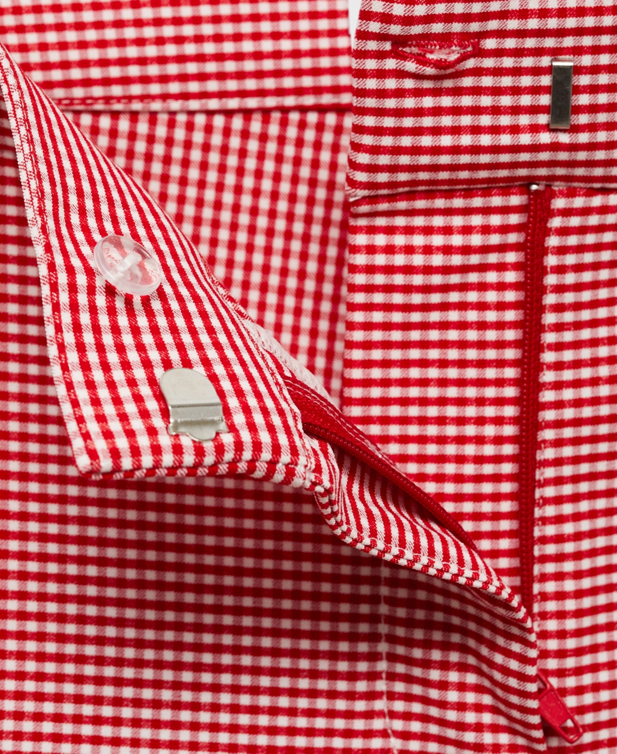 Mango Gingham Crop Pants In Pink