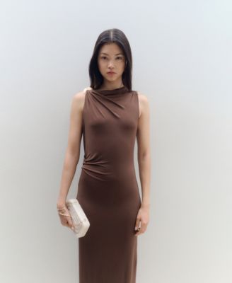 Women's Metallic Detail Draped Dress