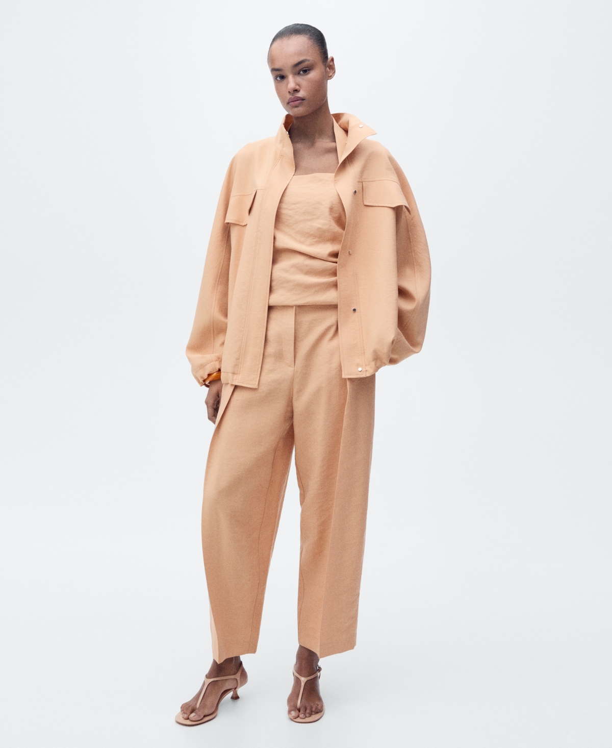 Shop Mango Women's Pleated Straight-fit Lyocell Pants