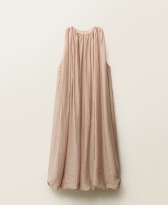 MANGO - Women's Puffed Hem Gathered Dress