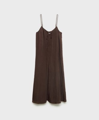 Women's Bow Detail Textured Midi Dress